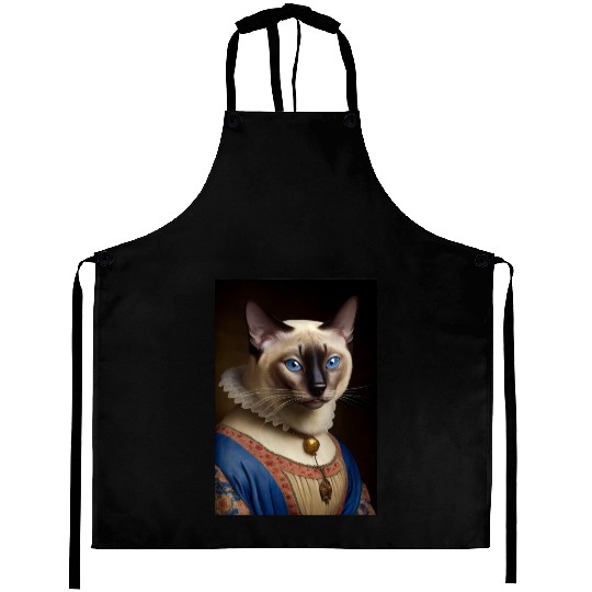 Siamese Cat Breed Portrait Royal Renaissance Anima Aprons