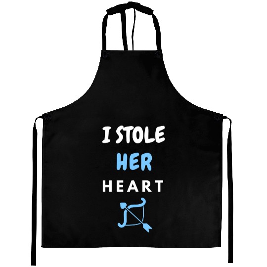 I stole Her Heart, His and hers , valentines day Aprons