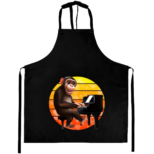 Monkey at the piano Aprons