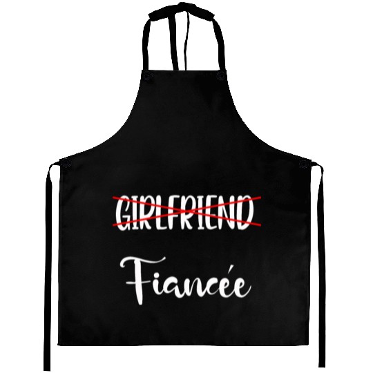 Girlfriend Fiancee Couple Engagement Engaged Aprons