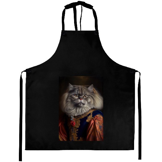 British Longhair King Cat Breed Portrait Royal Ren Aprons