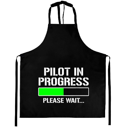 Pilot In Progress Funny Flight School Student Aprons