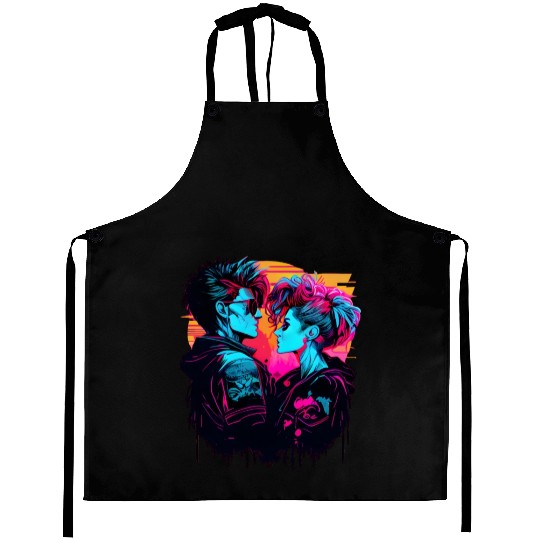Get the Hottest Cyberpunk Synthwave Art - In Love Aprons