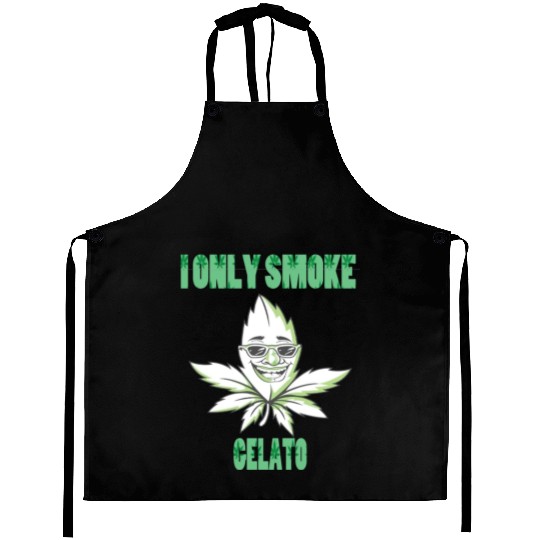 I ONLY SMOKE GELATO Aprons