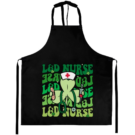 Groovy Retro L&D Nurse St Patricks Day Aprons