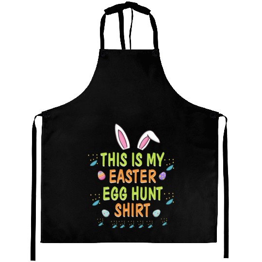 This Is My Easter Egg Hunt Funny Rabbit Face Squad Aprons