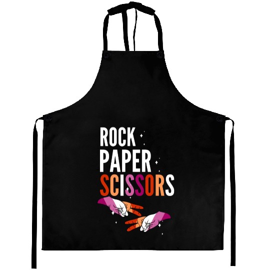 Rock Paper Scissors Lesbian LGBT Pride Lesbian Aprons