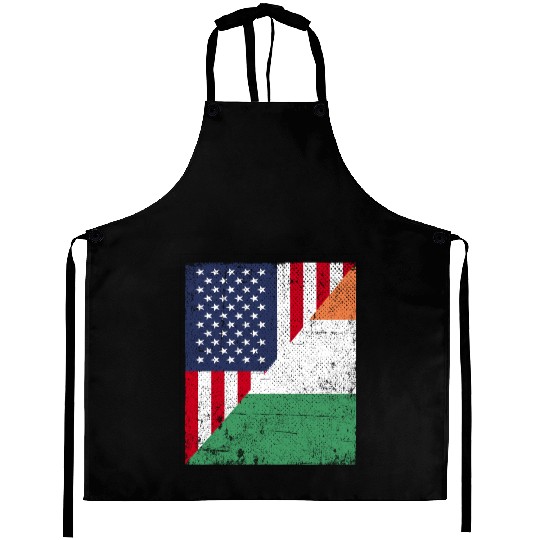Half USA Flag Half Irland Flag Aprons