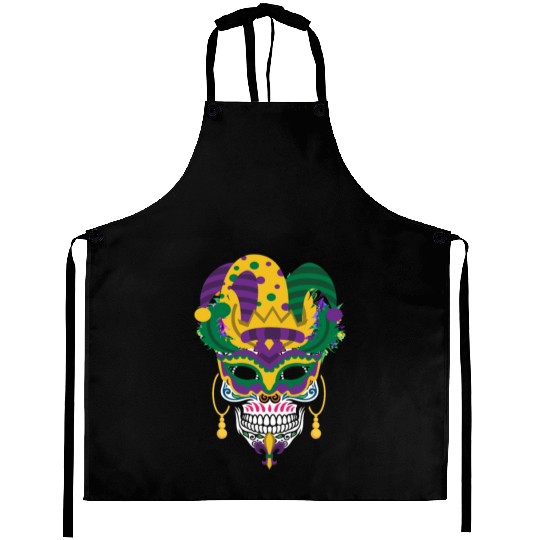 Mardi Gras Mask El Dia De Los Muertos Flower Sugar Aprons