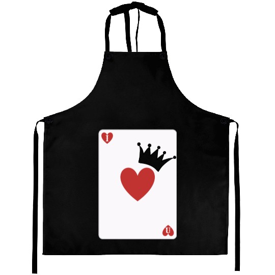 love you on playing card Aprons