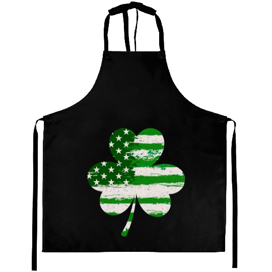 USA Shamrock lucky charm United States Aprons