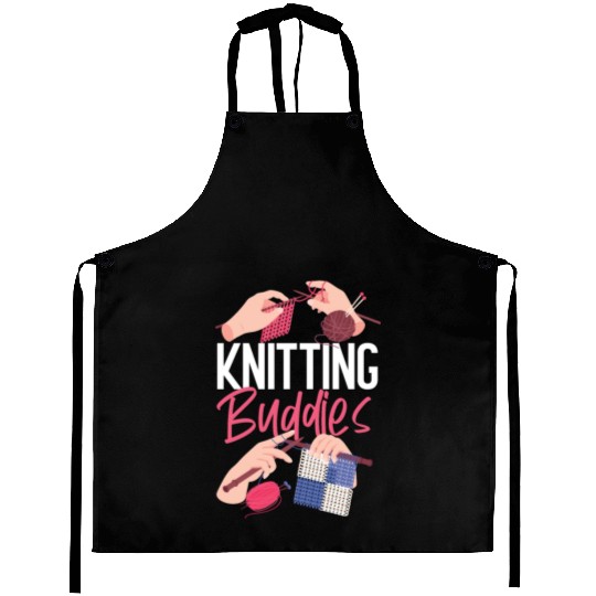 Knitting Knitter Friends Besties Aprons