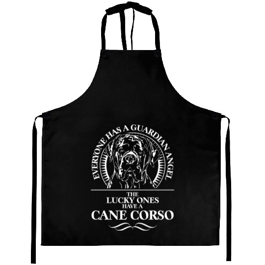 Proud Cane Corso Guardian Angel dog quote Aprons