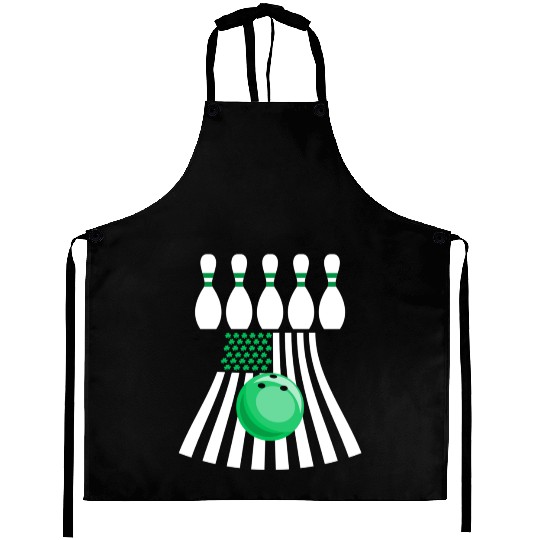 Bowling St Patrick s Day Irish American Flag Aprons