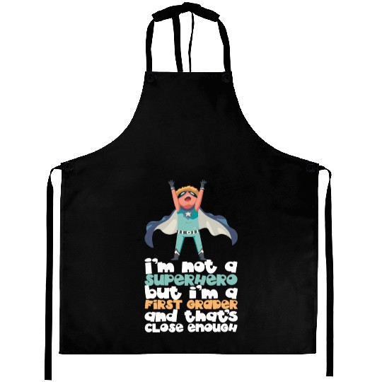 Back To School Superhero First Grader Aprons