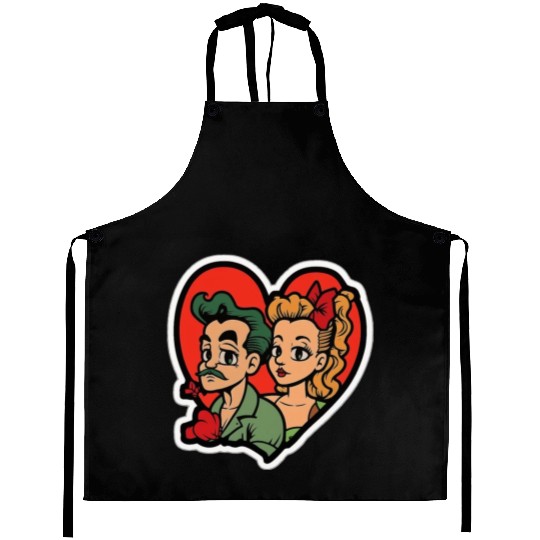 Lovely Couple In Valentine’s Day Aprons