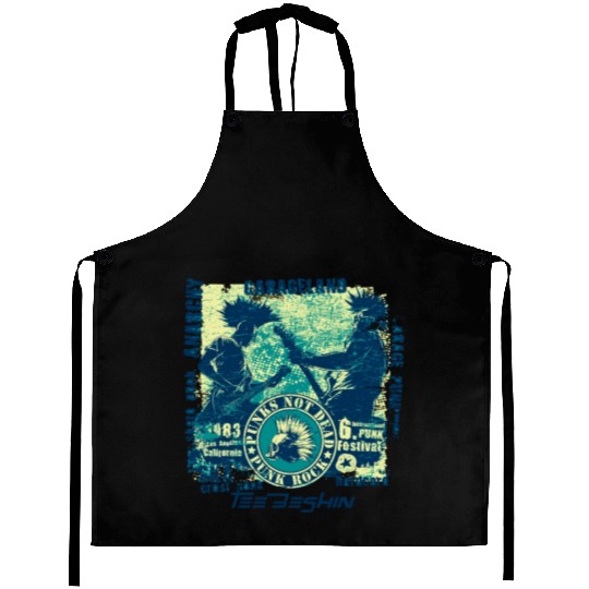 Punk Rock Skull Guitar Concert Aprons