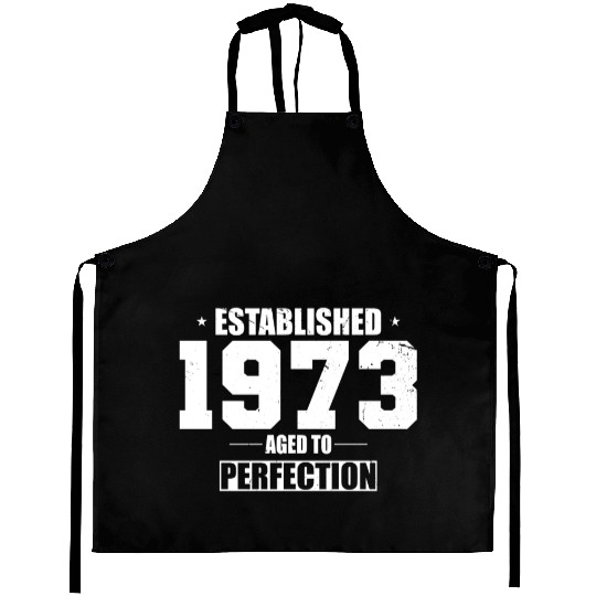 50th birthday vintage 1973 established 1973 Aprons