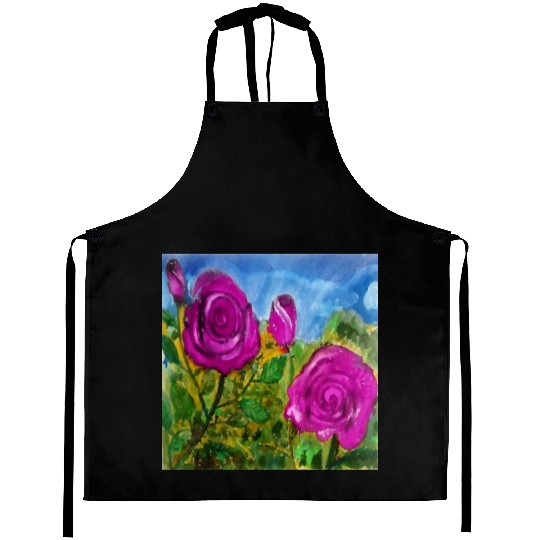 Hand Painted Roses Aprons Aprons Mugs Tote Bags