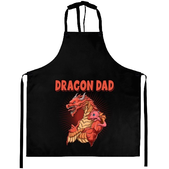 Dragon Dad for a Dragon lover dragon fan Aprons