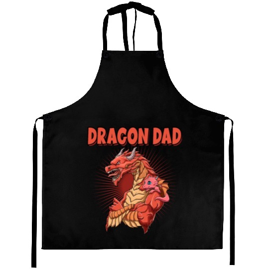 Dragon Dad for a Dragon lover dragon fan Aprons