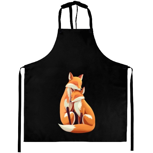 Fox forest animal foxes siblings bro sis nature Aprons