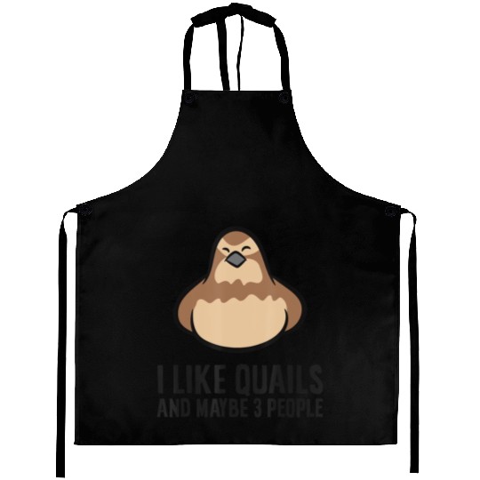 I Like Quails And Maybe Like 3 People Quail Birds Aprons