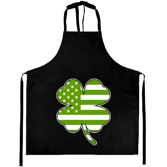 USA Shamrock St. Patrick's Day USA Aprons