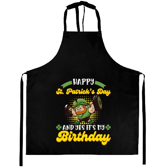 Birthday on St. Patrick's Day Aprons