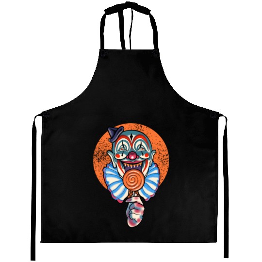 Horror Candy Corn Clown Aprons