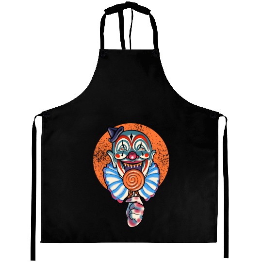 Horror Candy Corn Clown Aprons