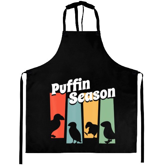 Funny Puffin Season Retro Vintage Puffin Lover Aprons