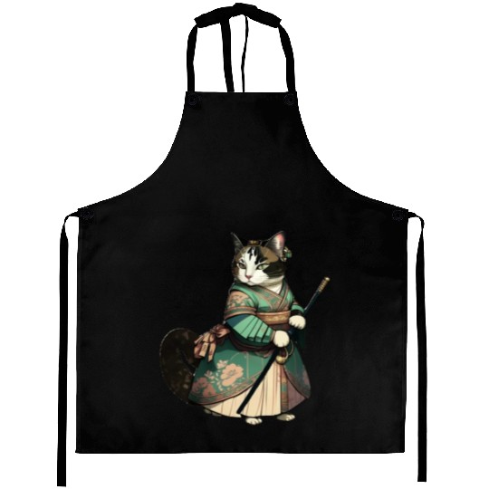 Cat Dressed as Mulan Aprons