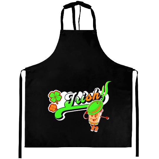 Irish Creamer Coffee Lover Shamrock Clover Leprech Aprons