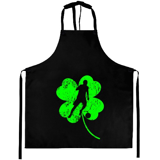 Soccer St. Patrick's day shamrock Aprons