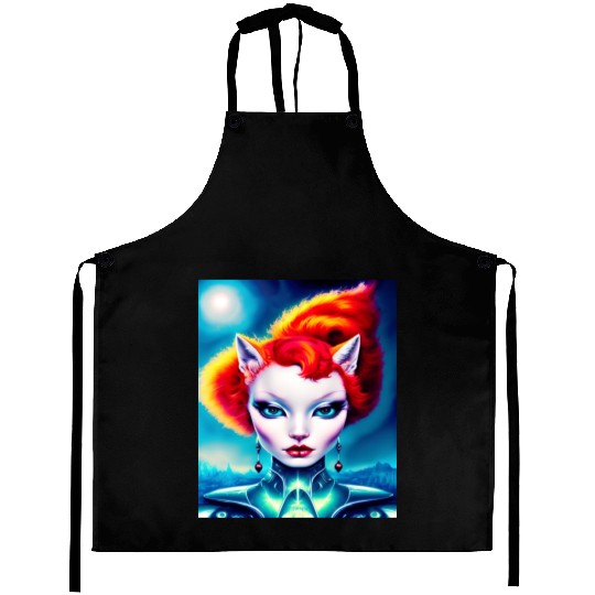 "Alien Cat Woman" Aprons
