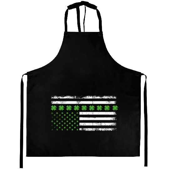 USA Flag Saint Patricks Day Style Aprons