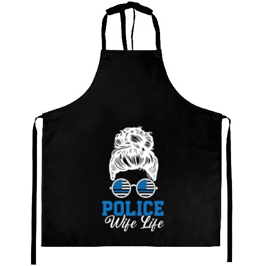Police Wife Life Cop Law Enforcement Officer Aprons