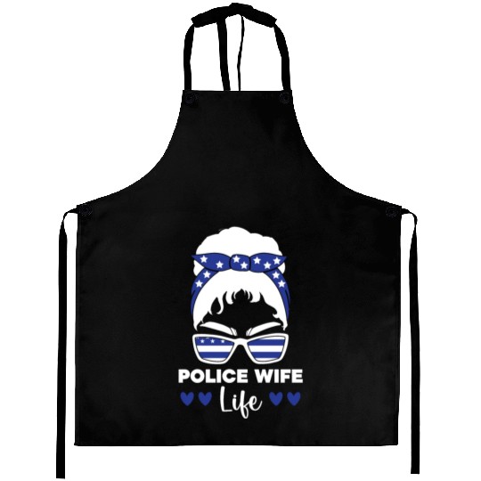 Police Wife Life Cop Law Enforcement Officer Aprons