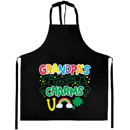 Grandpa's Lucky Little Charms Clover Shamrock Aprons