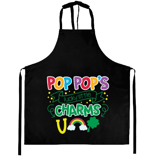 Pop Pop's Lucky Little Charms Clover Shamrock Aprons