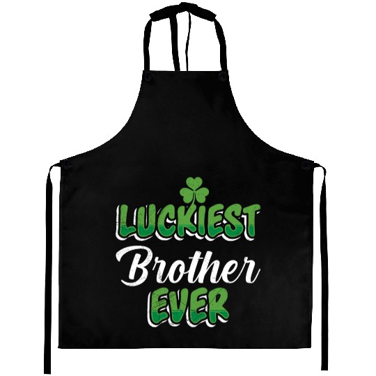 St. Patrick's Day saying Luckiest Brother ever Aprons