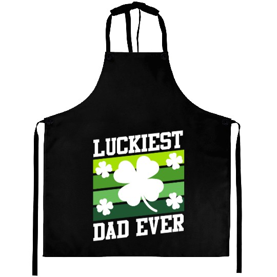 Luckiest Dad Ever Shamrock St. Patrick's Day Aprons