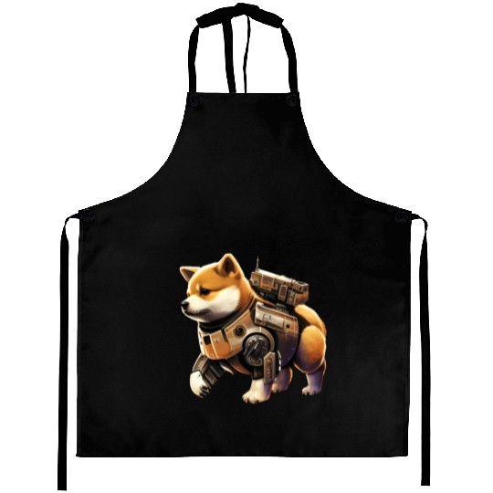 Mech style simple Japanese style shiba Inu dog Aprons