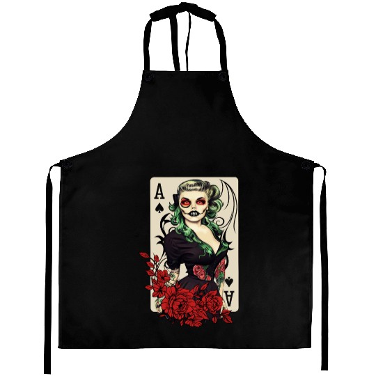 Rockabilly Gothic Pin Up Zombie Girl Horror Psycho Aprons