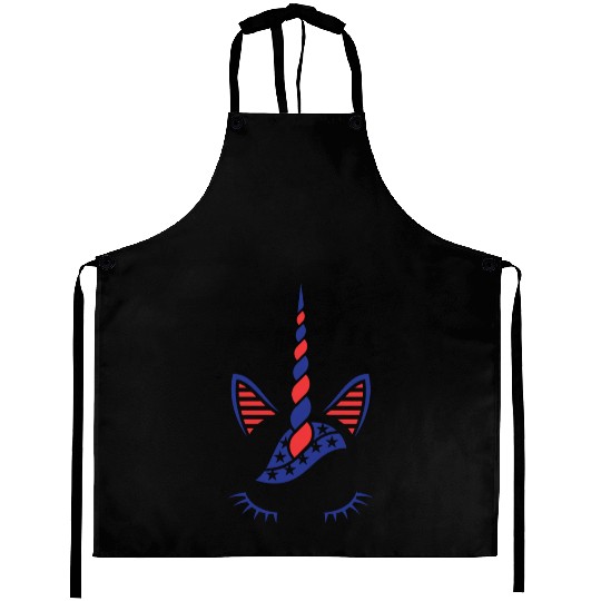USA Flag Unicorn Sublimation Aprons