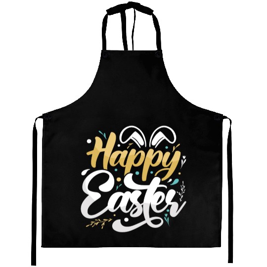 Happy Easter Motif Easter Eggs Funny Easter Bunny Aprons