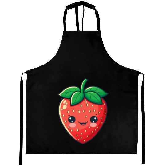 Cute Kawaii Strawberry Fruit Grower Farm Aprons