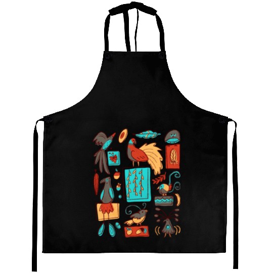 Retro 1950s Birds Of Paradise Pattern Aprons
