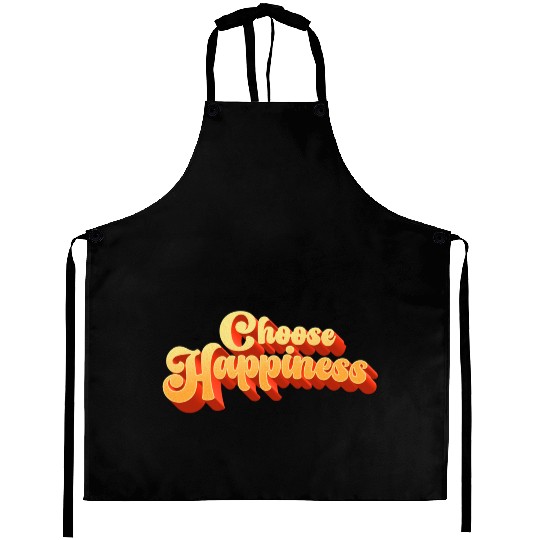 Choose Happiness Typography Aprons